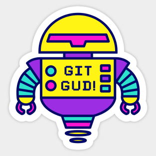 GIT GUD neon robot Sticker